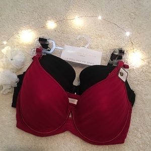 Two Adrienne Vittadini Full Coverage Bras
